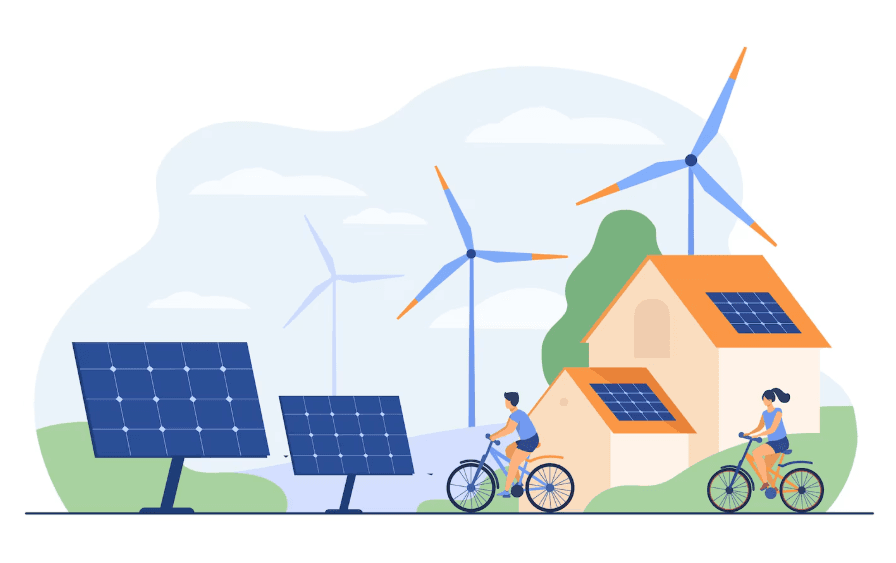 Ciclistas y placas solares